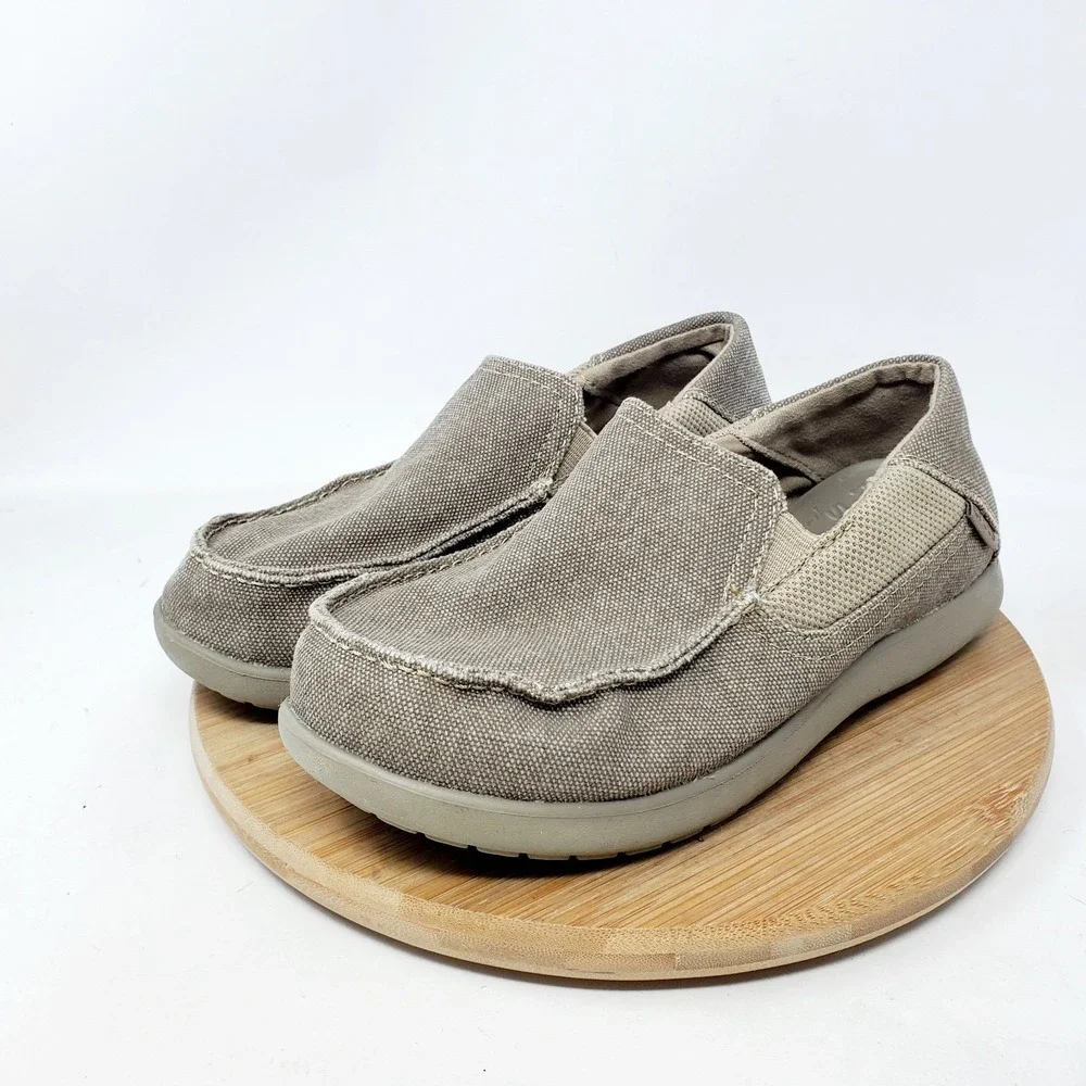 Crocs Santa Cruz Shoes Big Kids 3 Moc Toe Canvas Loafer Casual Surfer Boys Girls